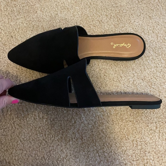 Black Suede Mules- New - Picture 3 of 3